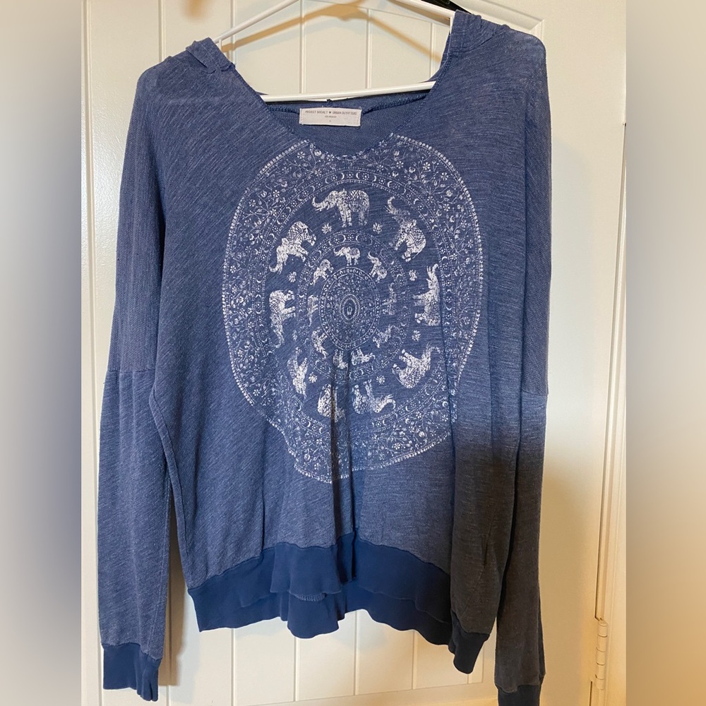 Blue elephant hoodie.